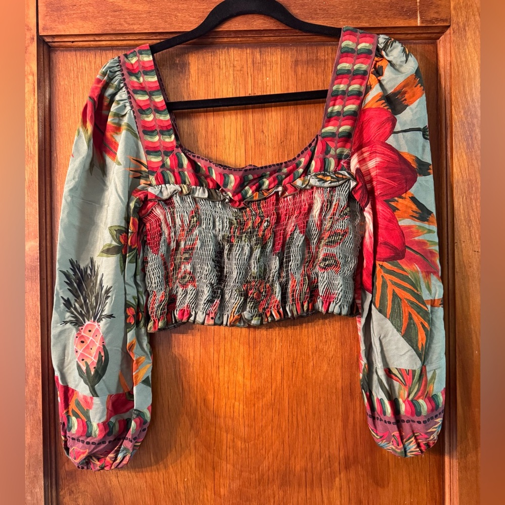 Farm Rio Smocked Top- Medium - Picture 2 of 6